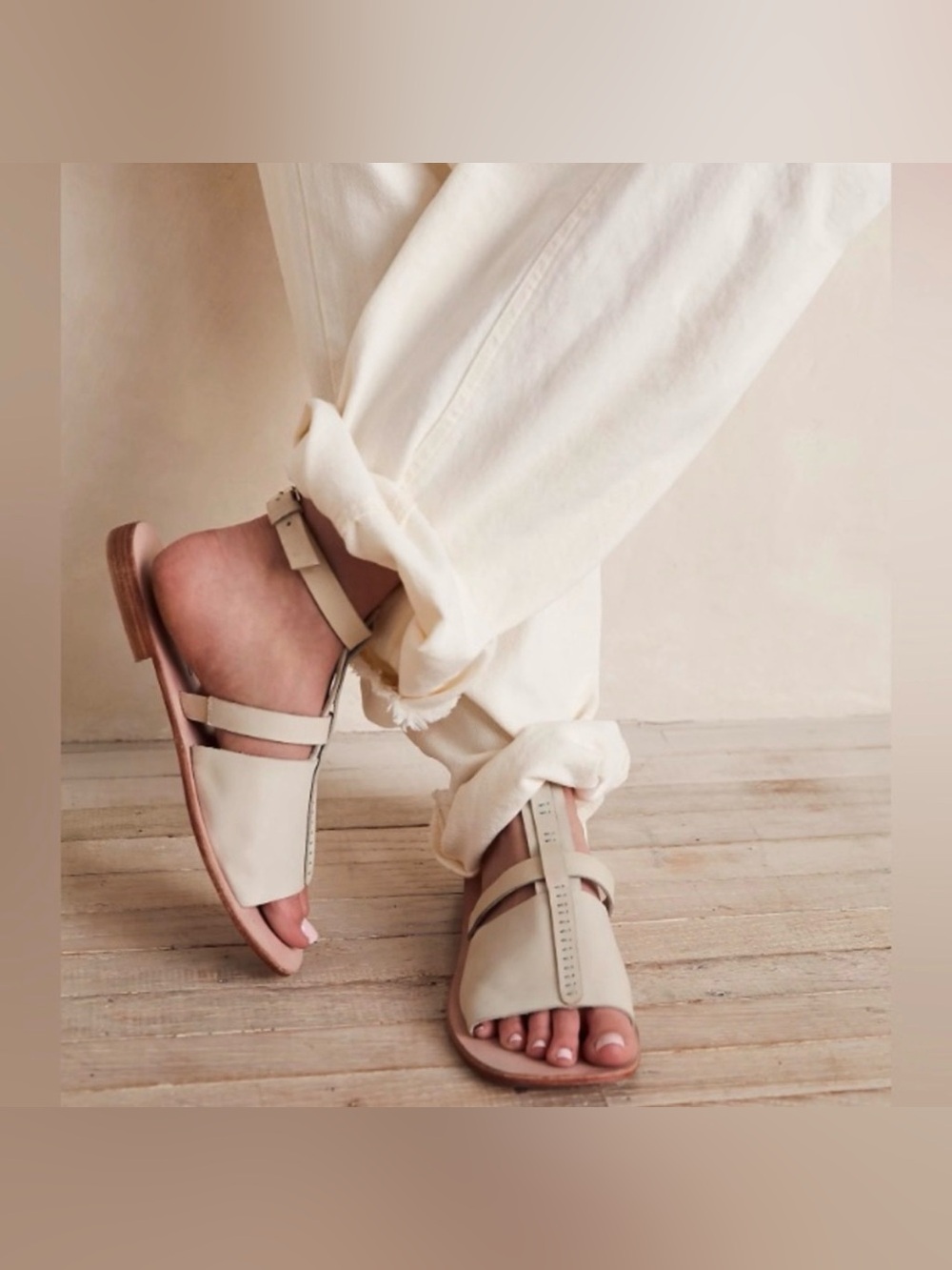 Free People GENUINE LEATHER Long Weekend Sandal, Size 6